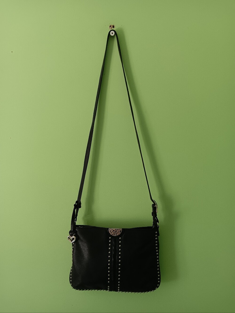 Brighton Blaxk Leather Crossbody Bag